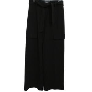Carole Wren Womens Sz 8 Black Wide Leg High Waisted Belted Pants